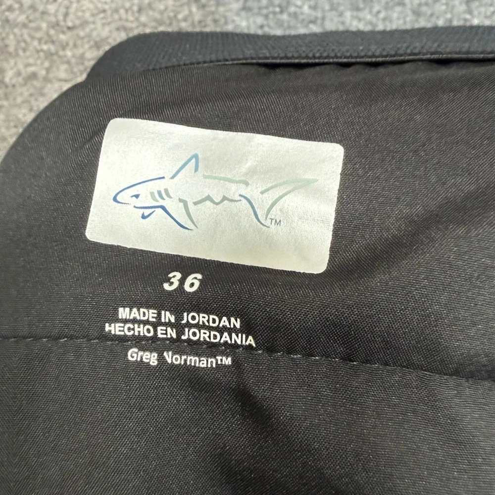 Greg Norman Golf Shorts Men 36 Black Stretch Performance Flat Front Bottoms‎